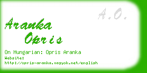 aranka opris business card